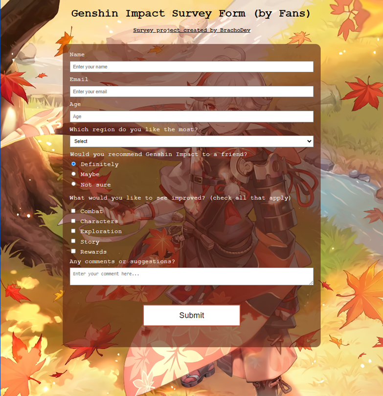 Genshin Impact Survey